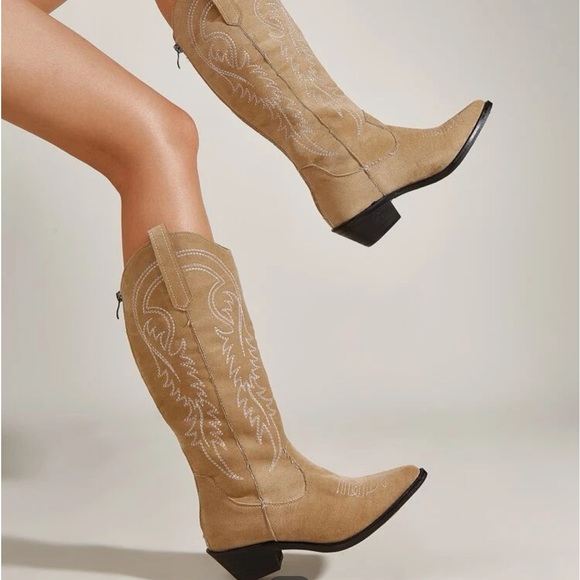 NWT Tan cowgirl boots - Picture 5 of 7